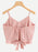 Pearl Beaded Split Tie Back Crop Cami Top