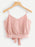 Pearl Beaded Split Tie Back Crop Cami Top