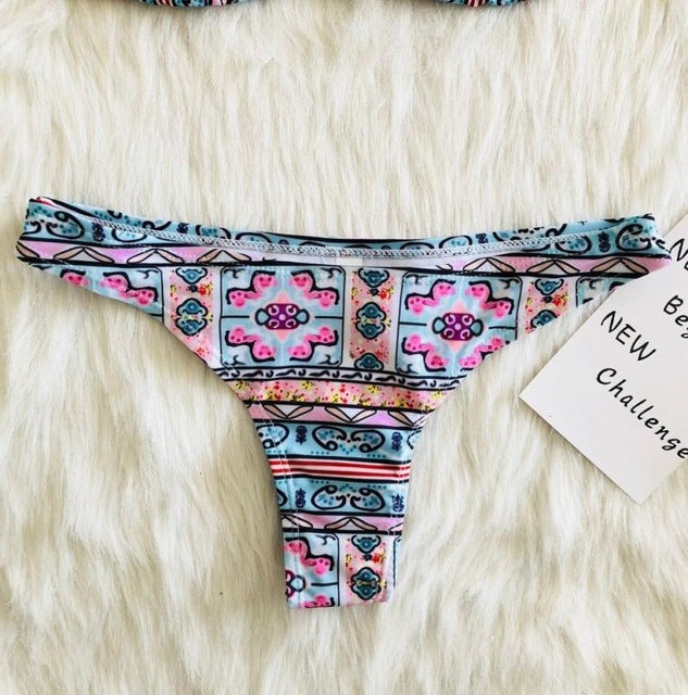 Fabulous Sexy Retro Tropical Ethnic Floral Bikini