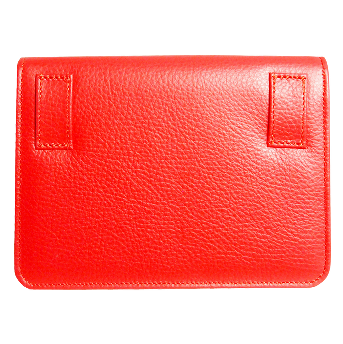 Pebbled Calf Leather Belt Pouch Coral