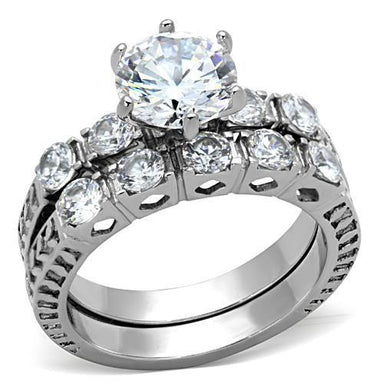 Women Stainless Steel Cubic Zirconia Rings TK1450