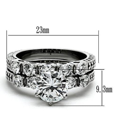 Women Stainless Steel Cubic Zirconia Rings TK1450