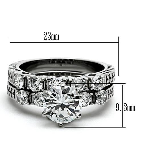 Women Stainless Steel Cubic Zirconia Rings TK1450