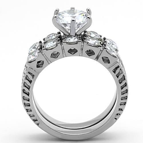 Women Stainless Steel Cubic Zirconia Rings TK1450